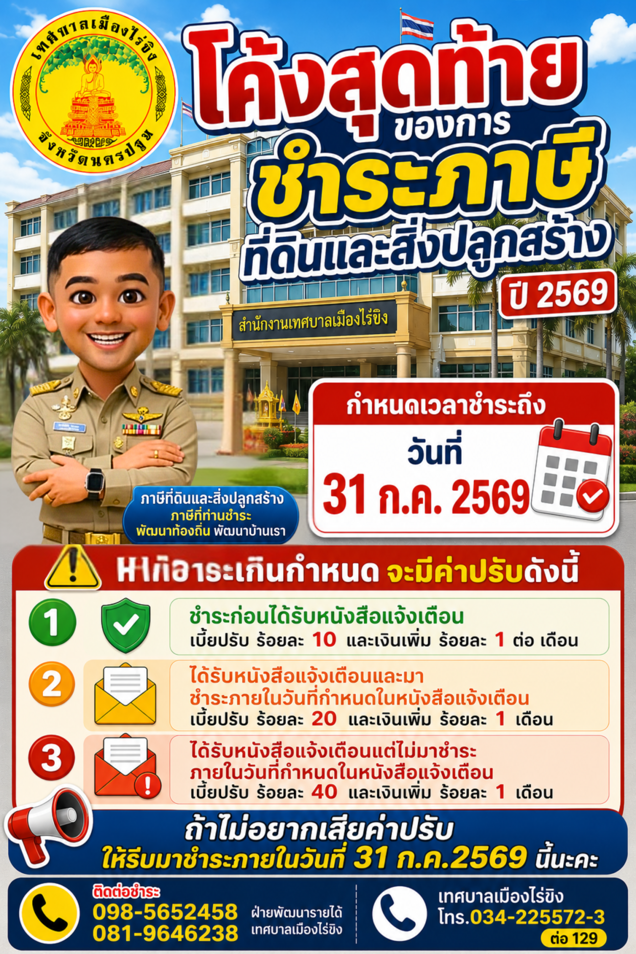 โค้งสุดท้ายของการชำระภาษีที่ดินและสิ่งปลูกสร้าง